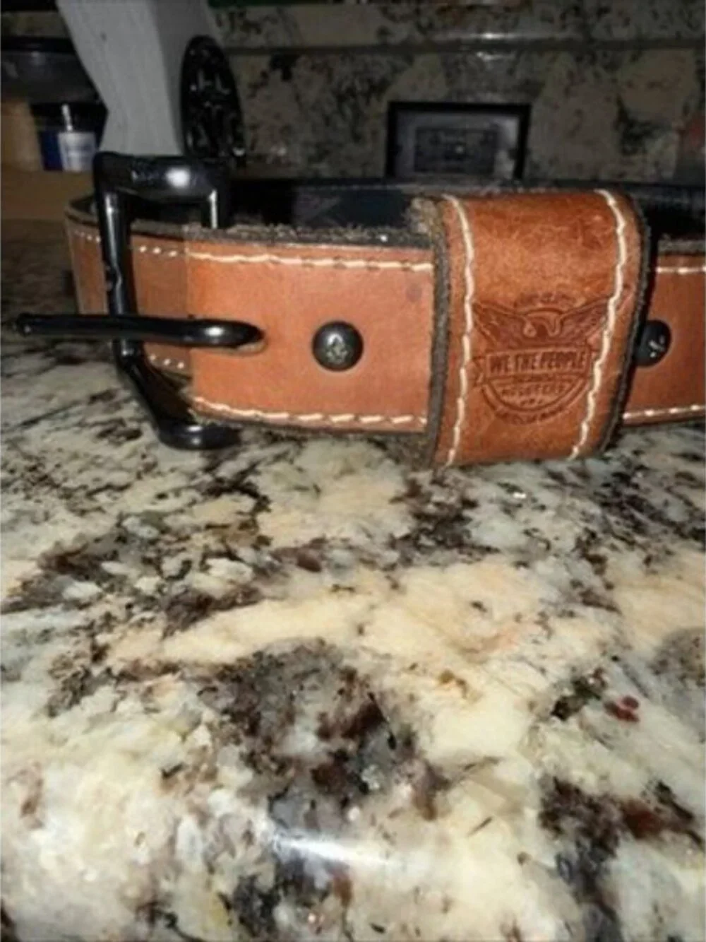We The People Size 66 Independence Leather Holster Belt Reinforced Scuba Nylon